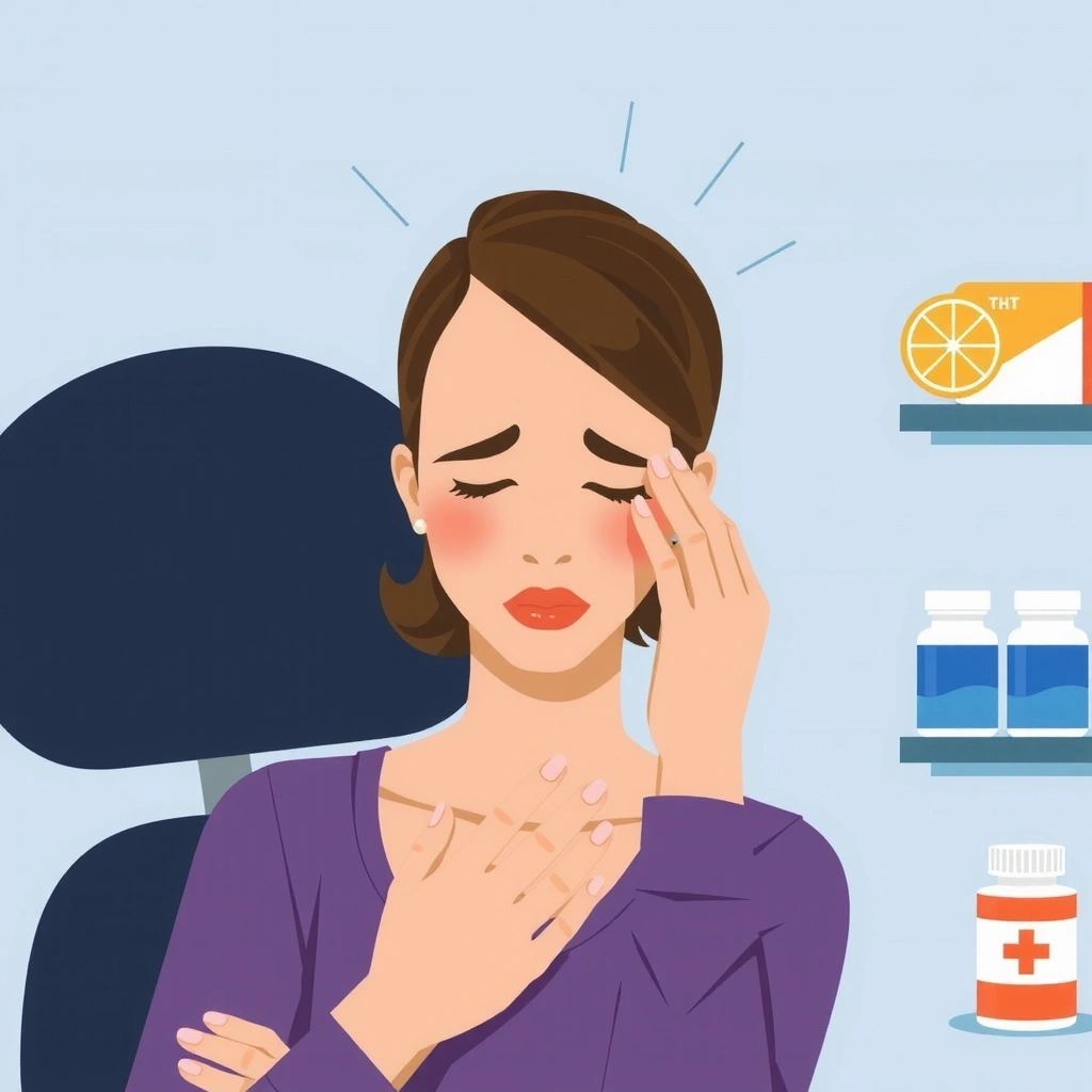 Vitamin deficiency symptoms illustration showing person with fatigue and weakness